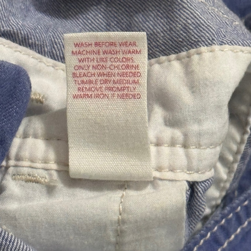 OshKosh Bgosh Girls Blue Floral Embroidered Ruffle Shortall Overalls 6 Months - Picture 5 of 8